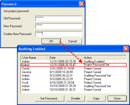 Password Protection and Audit Log