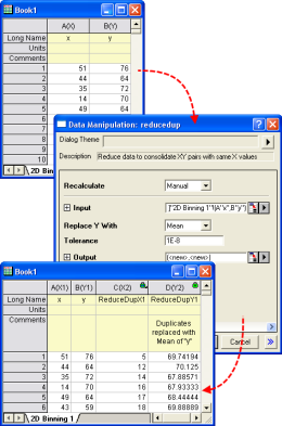 Reduce data by consolidating duplicate X values