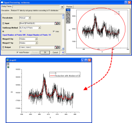 Reduce data by sub-group statistics of X Values