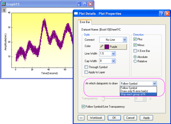 Plot Details dialog controls